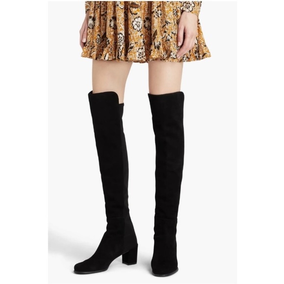 Stuart Weitzman NEW 5050 City Block Over the Knee Blue Suede Size 4.5 US 35 EU - Picture 5 of 10